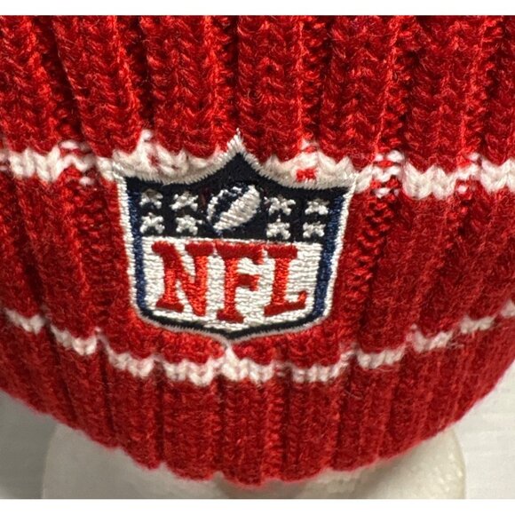 Budweiser Red & White Striped Acrylic Beanie NFL Logo Unisex Football NWT - Picture 3 of 6